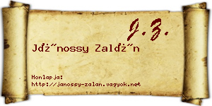 Jánossy Zalán névjegykártya